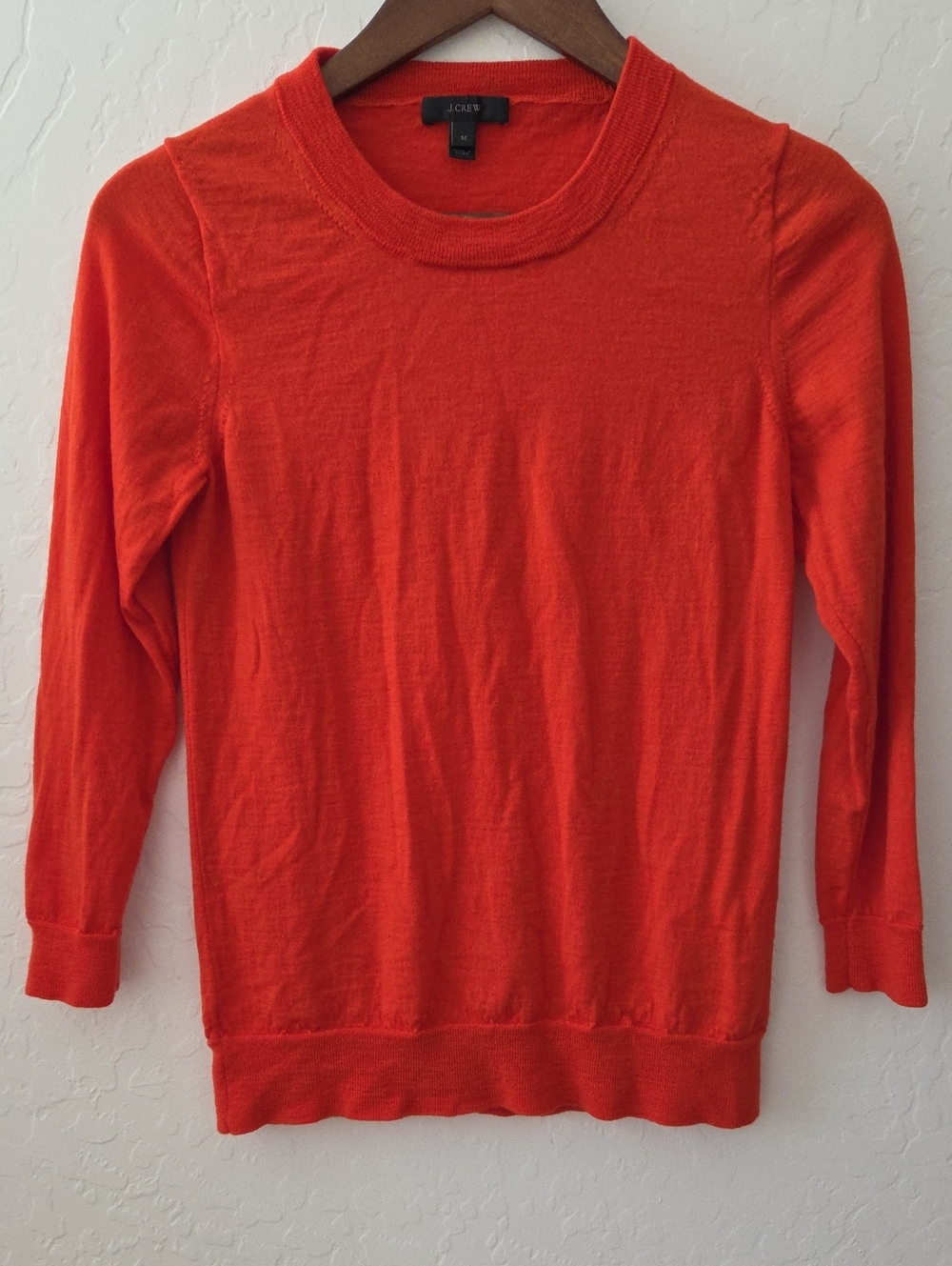 J. Crew Bright Orange Lightweight Crewneck Sweater